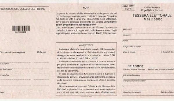 tessera elettorale