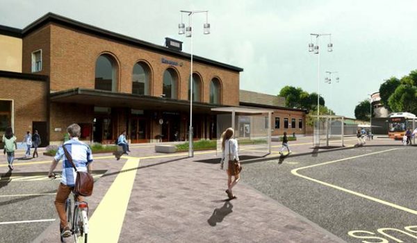 un rendering della stazione